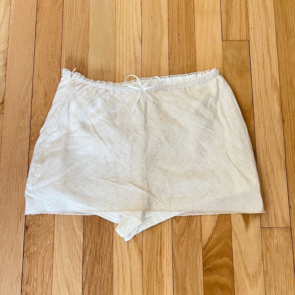Cream cotton mini skirt